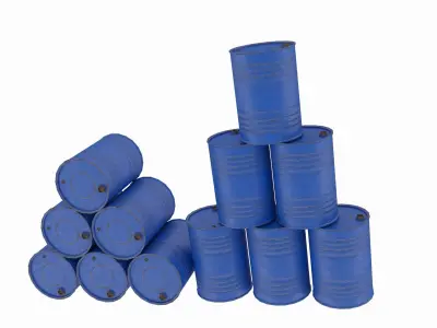 Engine Oil Barrel Low-poly 3D model