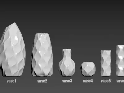 Curvy Vase Set 3D print model
