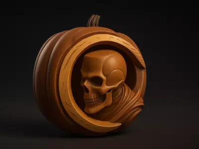 Pumpkin Skull Halloween Decoration Spooky Gothic Jack 3D print model