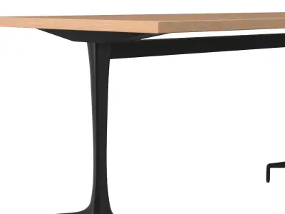 Edge Mount Locking Casters Serif Table 3D model