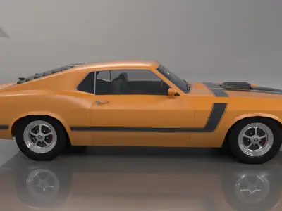 Mustang Boss 1970 Low Poly 3D model