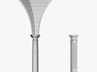 Vaulting 5-1   Gothic   500cm spaced   with thick curbs Low-poly 3D model