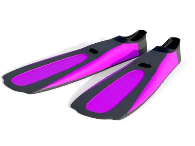 Dive Flippers Pink Low-poly 3D model