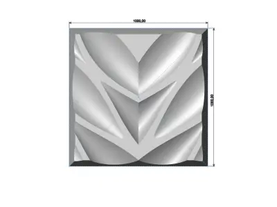 Abstract wave pattern relief 3d wall panel N05 3D print model