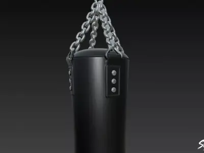 Black Heavy Bag Low-poly 3D model