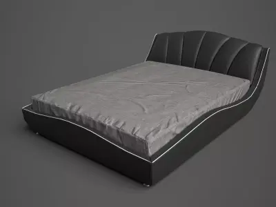 Leather Bed Low-poly 3D model