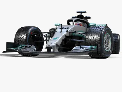 Mercedes AMG F1 W10 EQ Power 2019 Low-poly 3D model