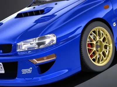 Subaru Impreza STI 22B 1993-2000 VRAY 3D model