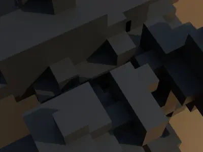 Geometric blocks V1 Low-poly 3D model