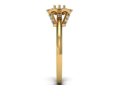 Classic Ring 3D Model - Jewelry - Printable - Diamond or Zircon 3D print model