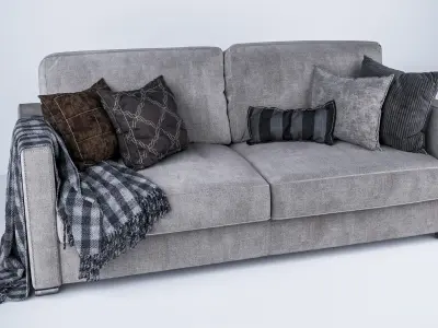 Modern Sofa 2 Seats Longue 3D model 3D model