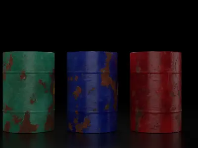 Oil Barrel Low-poly 3D model