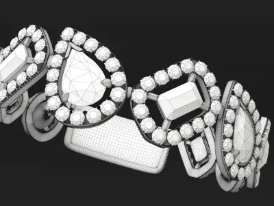 Bracelet Diamonds Free 3D print model