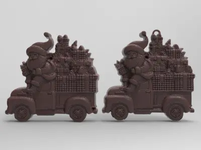 christmas sanda coming with gifts  3D print model