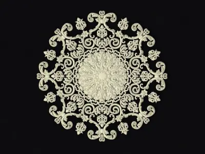 Central decor ornament for furniture 3D model 938