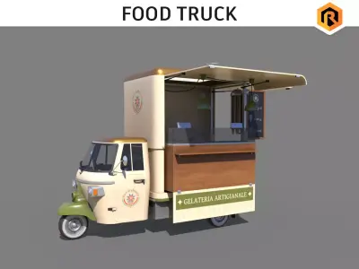 Food Truck Low-poly 3D model