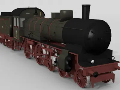 German historical steam locomotive P8 3D model