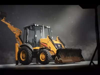 Loader JCB 3CX Eco Low-poly 3D model