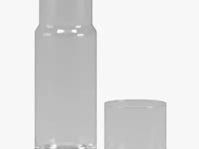 Water Carafe and Glass Free 3D model