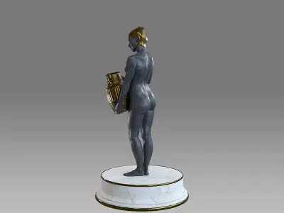 Zodiac Sign Female Aquarius Low-poly 3D model