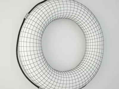 Blue and White Life Preserver 3D model