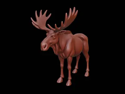 Moose Animal Sculpture 3D print model purchase