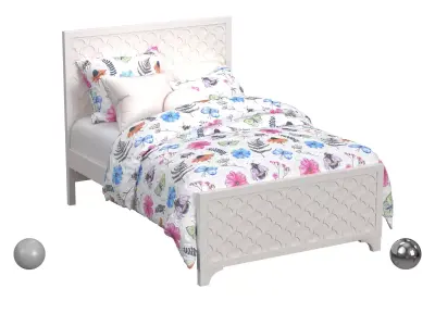 My Home Furnishings Amanda Engineered Hard Wood Full Panel Bed  3D model