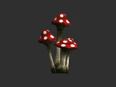 Deathcap Mushrooms Free low-poly 3D model