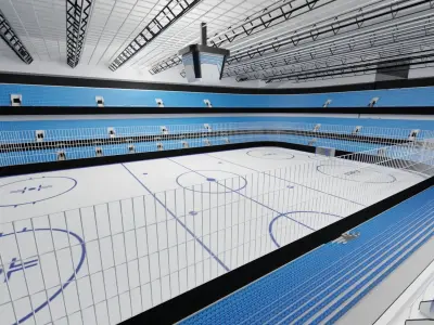 Ice Hockey Stadium Low-poly 3D model