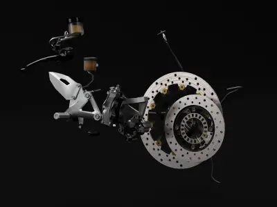 Motorcycle Brakes Kit Free low-poly 3D model