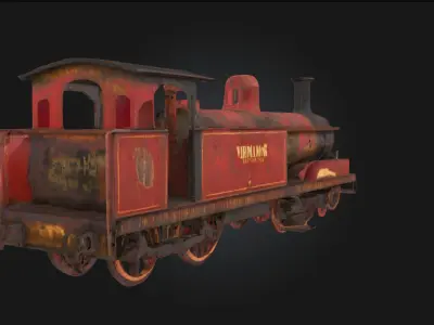 Rustic Engine  Vintage Locomotive Engine  3D model
