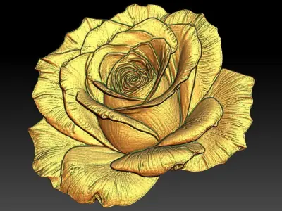 8 Rose CNC Relief Model 3D print model