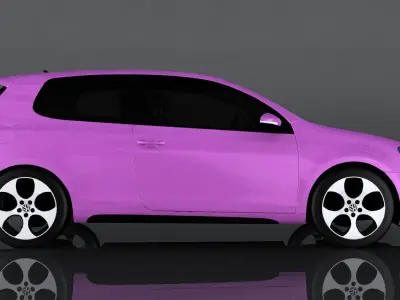 Volkswagen Golf GTI MK6 Low-poly 3D model