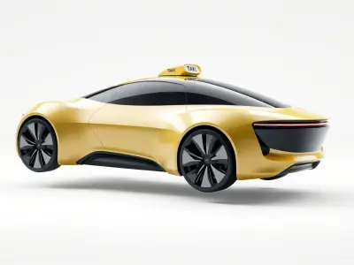 Futuristic Flying Taxi Concept Car Model Low-poly 3D model