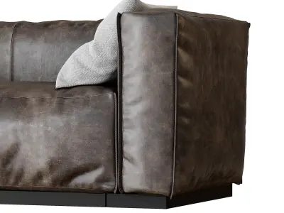 BLU DOT Cleon 74 Leather Sofa 3D model