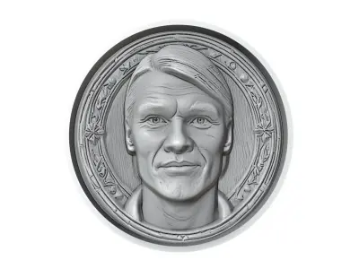 Erling Haaland Footballer Medallion 3D print model
