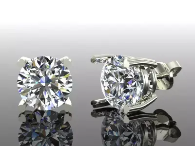 Women Diamond Earrings 3D print model 112
