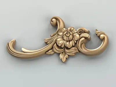 Carved decor horizontal 047 3D model