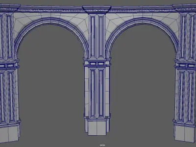 Classic Roman or greek  Peristyle Arc Low-poly 3D model
