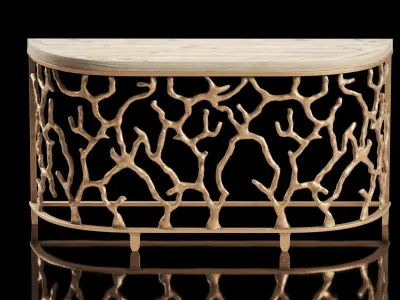 Atlantic Golden Coral Metal Console Table 3D model