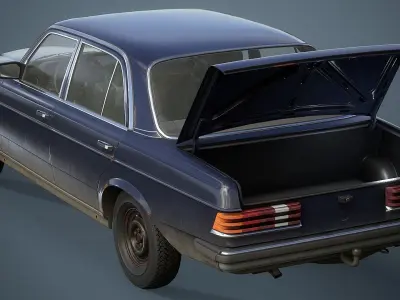 Old Classic car Sedan Set  with interior in 9 color variants az9 Low-poly 3D model