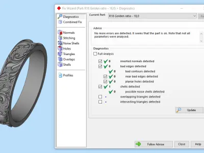 Wedding ring Golden Ratio R18 all sizes 3D print model