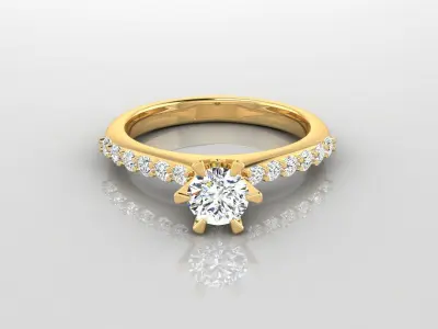 Ring M27 The luxury female ring with gem wedding 3D print model