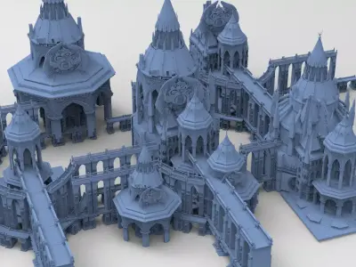 Steampunk Medieval Tower Grand Towers collection 3 3D model