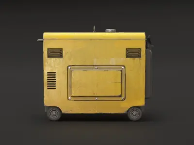 Portable power generator Low-poly 3D model