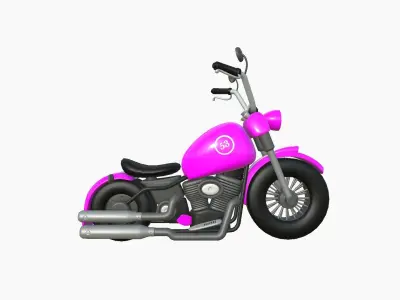 Motorcycle Cartoon A05 Pink Racing - Custom Vehicle Design Low-poly 3D model