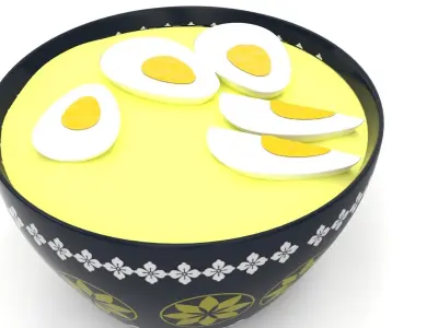  egg bowl  Low-poly 3D model