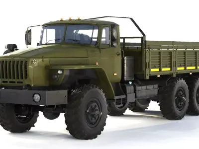 Ural 4320-0911 flatbed body 2015 3D model