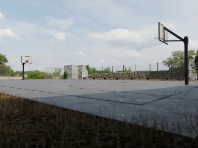 Old Basketball Court 3D model