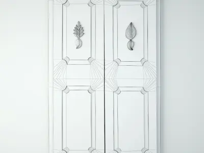 Vintage Blue Shutter Door 3D model